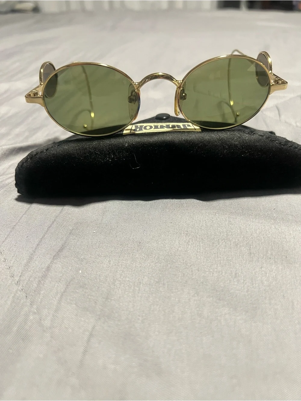 Junior Gaultier Gold Frame Sunglasses with Olive Green Lenses